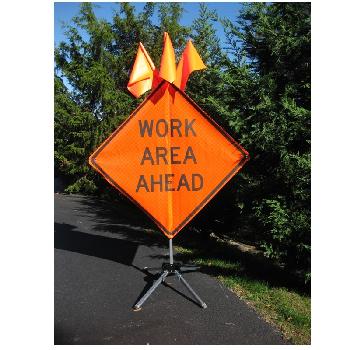 Work Area Ahead  - 48 x 48 Roll Up Sign 